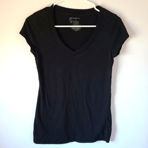 Black V Neck Tee